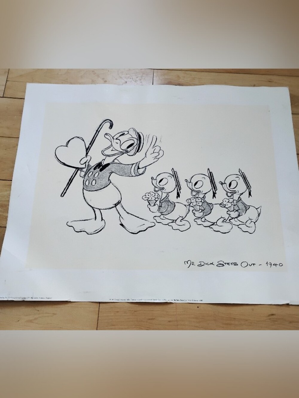 Vintage 1940s Disney Print 16x20